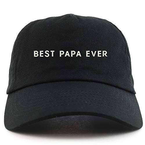 Trendy Apparel Shop Best Papa Ever One Line Embroidered 5 Panel Unstructured Soft Crown Baseball Cap