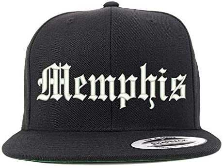 Trendy Apparel Shop Old English Font Memphis City Embroidered Flat Bill Cap