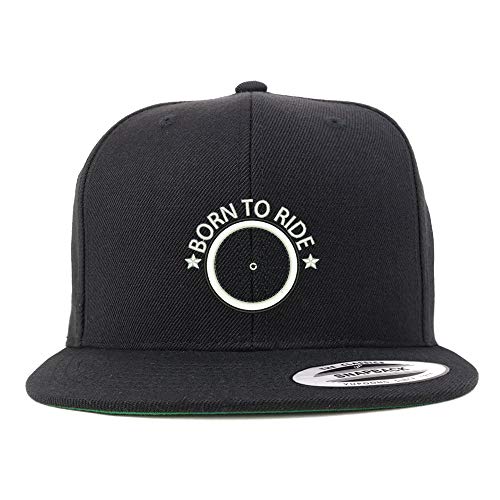 Trendy Apparel Shop Born to Ride Embroidered Flat Bill Snapback Cap