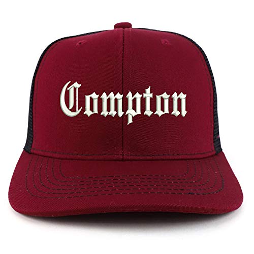 Trendy Apparel Shop Compton City Old English Two Tone Trucker Baseball Cap