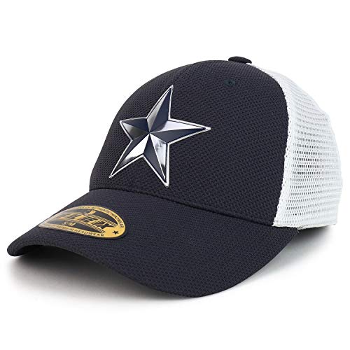 Trendy Apparel Shop High Frequency Lone Star Stretch Fitted Mesh Trucker Cap