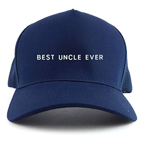 Trendy Apparel Shop Best Uncle Ever Embroidered Oversized 5 Panel XXL Trucker Mesh Cap