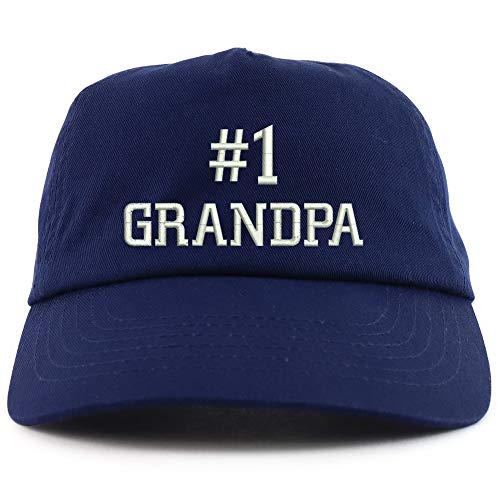 Trendy Apparel Shop Number 1 Grandpa Embroidered 5 Panel Unstructured Soft Crown Baseball Cap