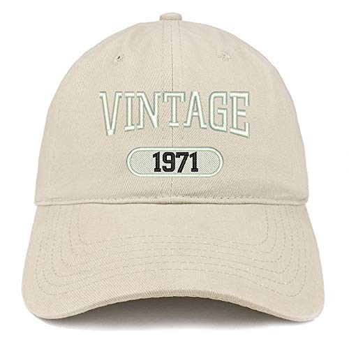 Trendy Apparel Shop 50th Birthday Vintage 1971 Soft Crown Brushed Cotton Cap