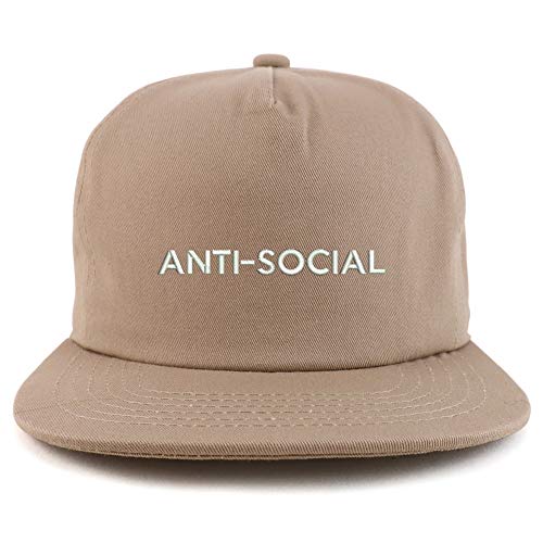 Trendy Apparel Shop Anti Social Cotton Unstructured Flatbill Snapback Cap