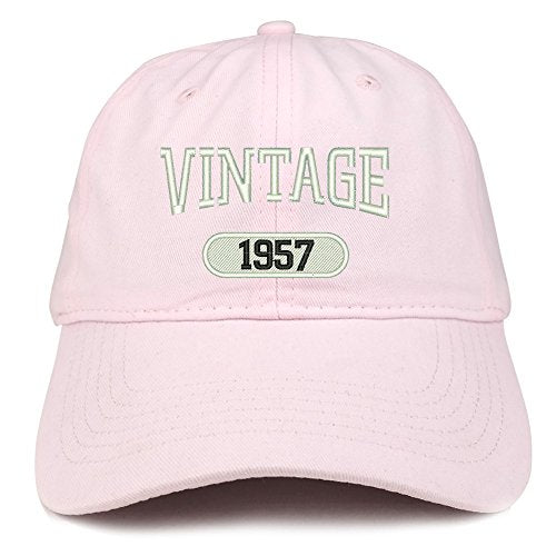 Trendy Apparel Shop Vintage 1957 Embroidered  Birthday Relaxed Fitting Cotton Cap