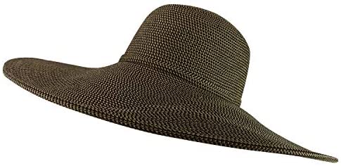 Trendy Apparel Shop UPF 50+ Paper Braid Tweed 6" Flat Brim Sun Shade Hat