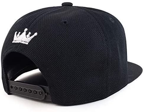 Trendy Apparel Shop King Queen Embroidered Micromesh Flatbill Baseball Cap