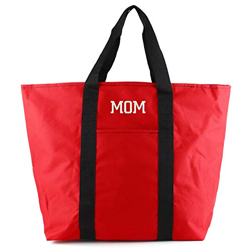 Trendy Apparel Shop Mom Embroidred All Purpose Durable Large Tote Bag