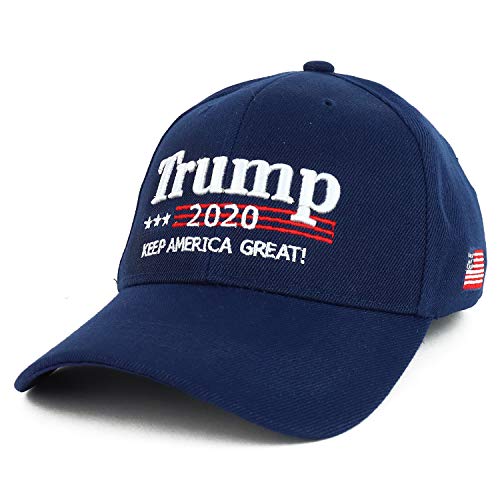Trendy Apparel Shop Trump 2020 Keep America Great USA Flag Embroidered Ball Cap