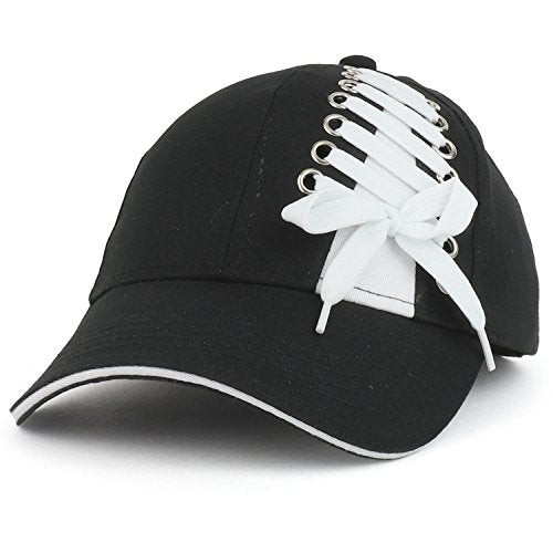 Trendy Apparel Shop Interchangeable Shoelace Ribbon Structured Baseball Cap