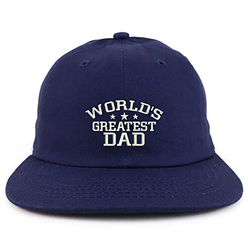 Trendy Apparel Shop World's Greatest Dad Embroidered Low Profile Snapback Cap