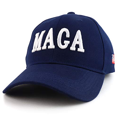 Trendy Apparel Shop MAGA Embroidered USA Flag Side Structured Baseball Cap