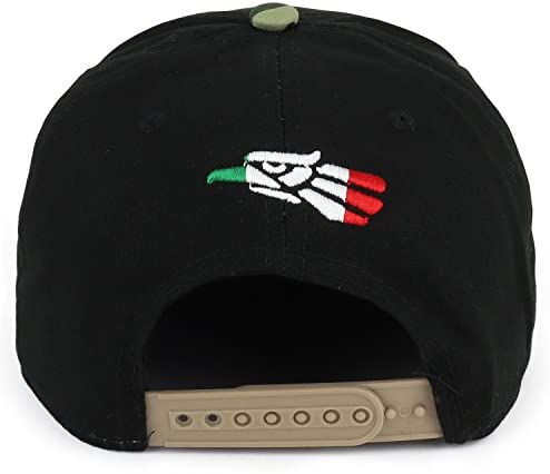 Trendy Apparel Shop Hecho En Mexico Flag Color Eagle 3D Embroidered Snapback Cap