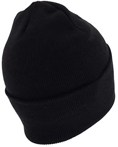 Trendy Apparel Shop Hecho En Mexico Eagle Embroidered Winter Cuff Folded Beanie - Black