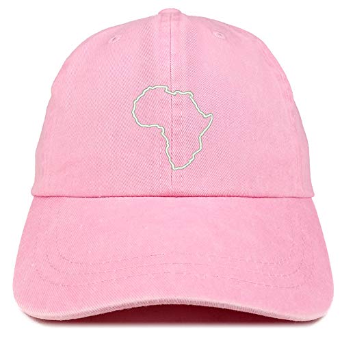 Trendy Apparel Shop Africa Map Outline Embroidered Washed Low Profile Cap