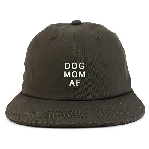 Trendy Apparel Shop Dog Mom AF Embroidered Low Profile Cotton Snapback Cap