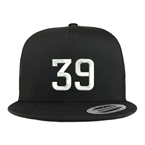 Trendy Apparel Shop Number 39 Embroidered 5 Panel Flatbill Trucker Mesh Cap