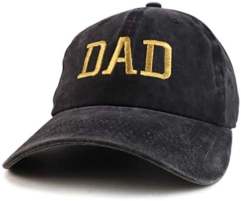 Trendy Apparel Shop Dad Capital Gold Thread Pigment Dyed Low Profile Cotton Cap