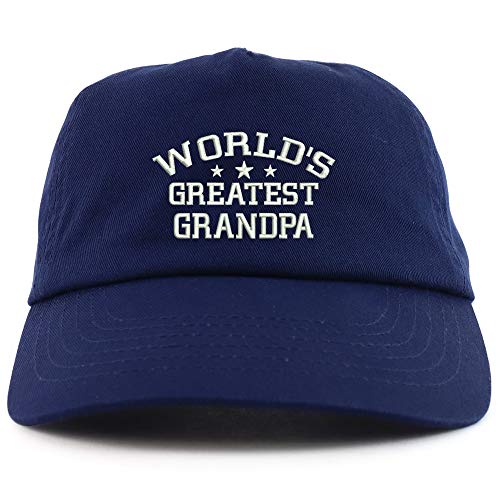 Trendy Apparel Shop World's Greatest Grandpa Embroidered 5 Panel Unstructured Soft Crown Baseball Cap