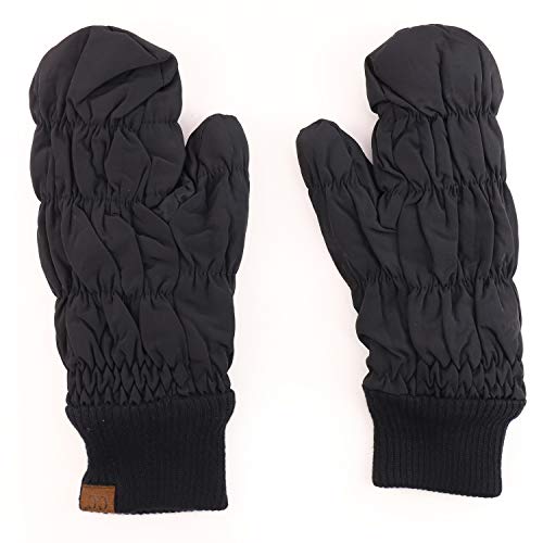 Trendy Apparel Shop Quilted Puffer Mitten Glove with Fleece Lining