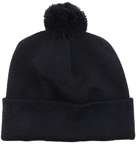 Trendy Apparel Shop Solid Color Knit Pom Pom Cuff Long Beanie Hat