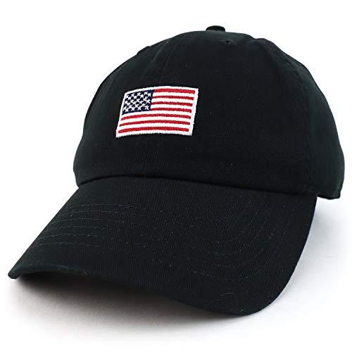Trendy Apparel Shop 100% Cotton US American Flag Embroidered Camo Baseball Cap