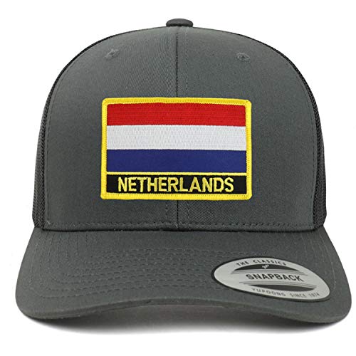 Trendy Apparel Shop Netherlands Flag Patch Retro Trucker Mesh Cap