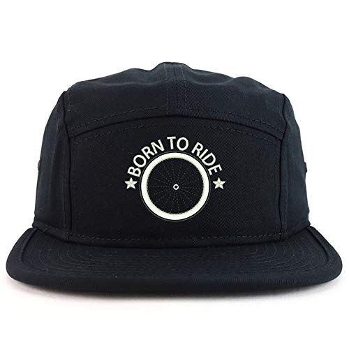 Trendy Apparel Shop Born to Ride Embroidered 5 Panel Racer Baseball Cap