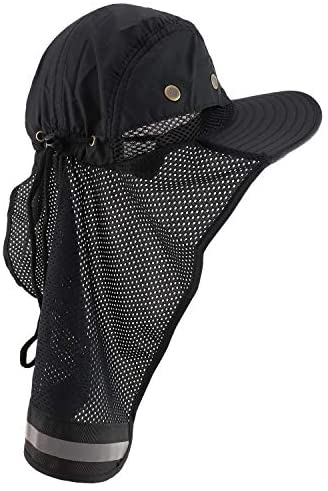 Trendy Apparel Shop High Visibility Solid Boonie Hat with Reflective Mesh Flap