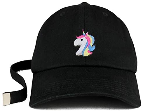 Trendy Apparel Shop Unicorn Patch Unstructured Extra Long Strap Dad Hat