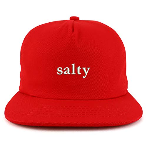 Trendy Apparel Shop Salty Embroidered Cotton Unstructured 5 Panel Flatbill Cap