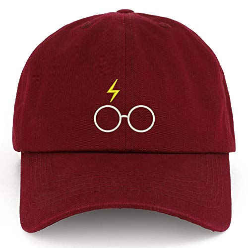 Trendy Apparel Shop XXL Harry Glasses Embroidered Unstructured Cotton Cap