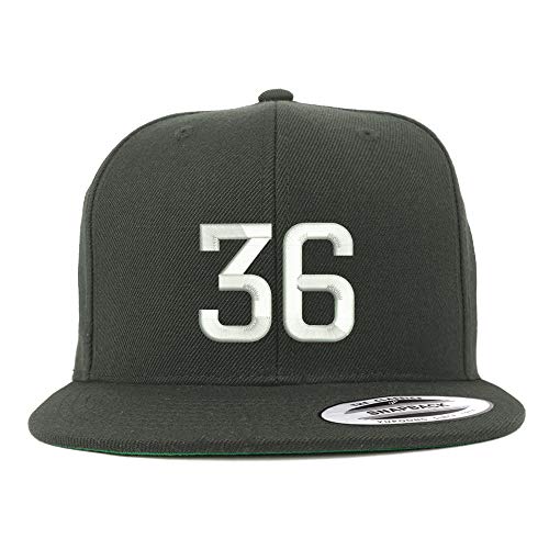Trendy Apparel Shop Number 36 Embroidered Snapback Flatbill Baseball Cap