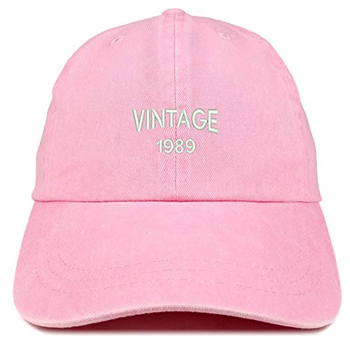 Trendy Apparel Shop Small Vintage 1989 Embroidered 32nd Birthday Washed Pigment Dyed Cap