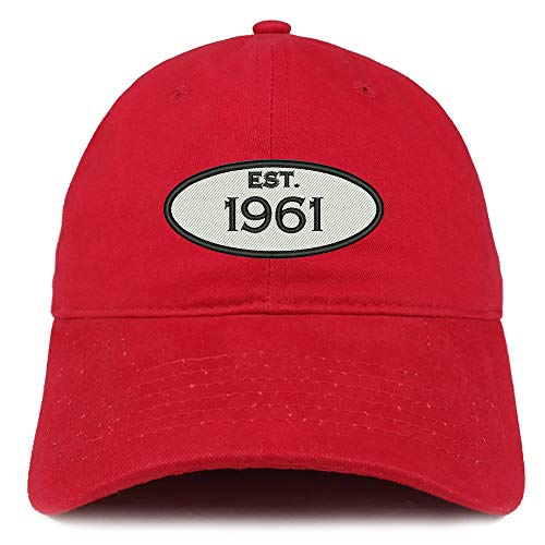 Trendy Apparel Shop 60th Birthday Established 1961 Soft Crown Brushed Cotton Cap