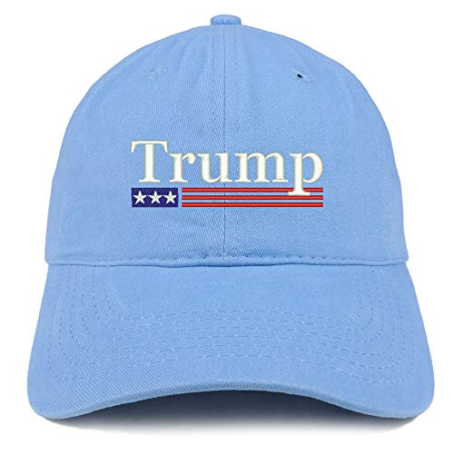 Trendy Apparel Shop Trump USA Flag Embroidered 100% Cotton Adjustable Cap Dad Hat