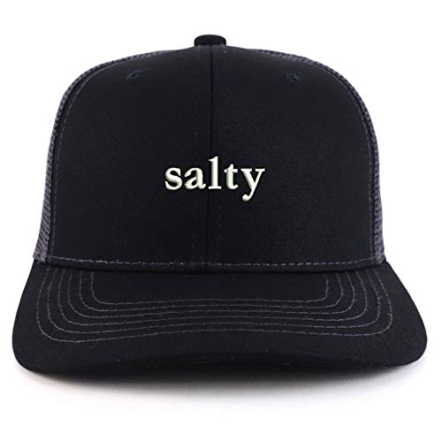 Trendy Apparel Shop Salty Embroidered Cotton Two Tone Trucker Baseball Cap