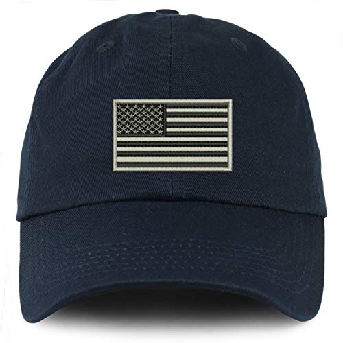 Trendy Apparel Shop Youth Grey American Flag Unstructured Cotton Baseball Cap