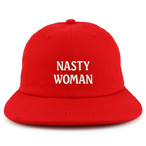 Trendy Apparel Shop Nasty Woman Embroidered Low Profile Cotton Snapback Cap