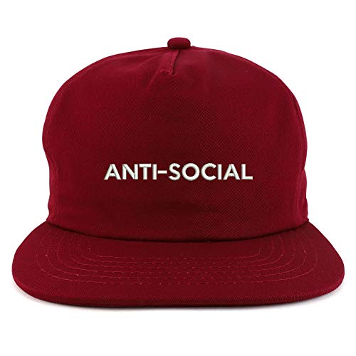 Trendy Apparel Shop Anti Social Cotton Unstructured Flatbill Snapback Cap