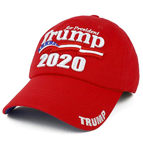 Trendy Apparel Shop President Trump 2020 US Flag Embroidered Baseball Cap