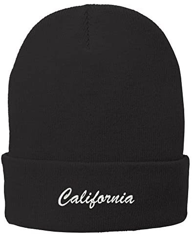 Trendy Apparel Shop California Embroidered Winter Folded Long Beanie