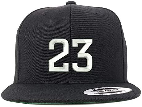 Trendy Apparel Shop Number 23 Embroidered Snapback Flatbill Baseball Cap