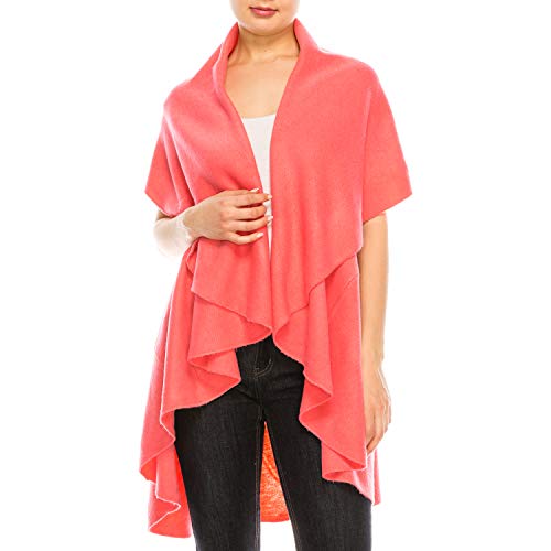Trendy Apparel Shop Women's Multi-Use Soft Basic Cardigan Shawl Scarf Vest