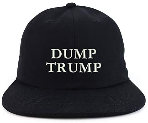 Trendy Apparel Shop Dump Trump Embroidered Low Profile Cotton Snapback Cap