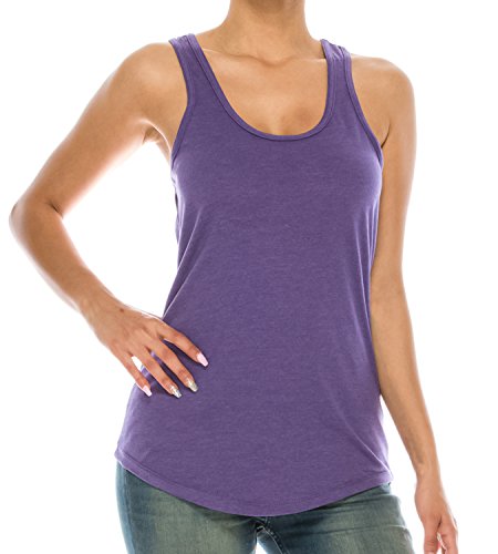 Trendy Apparel Shop Plain Racerback Scallop Bottom Tank Top