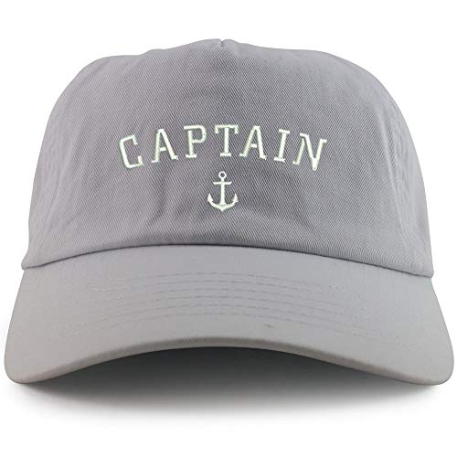 Trendy Apparel Shop Captain Anchor Embroidered 5 Panel Unstructured Soft Crown Baseball Cap