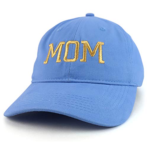 Trendy Apparel Shop MOM Capital Gold Thread Embroidered Soft Crown 100% Brushed Cotton Cap