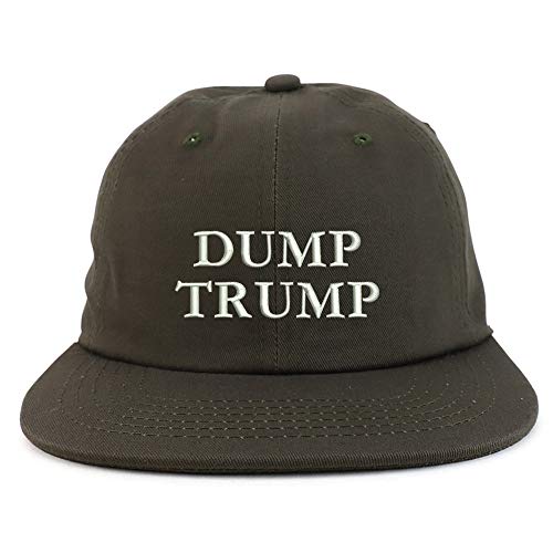 Trendy Apparel Shop Dump Trump Embroidered Low Profile Cotton Snapback Cap